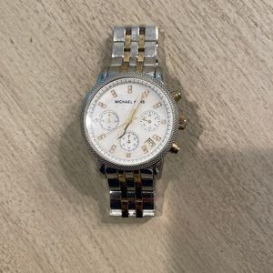 Michael Kors two toned watch with pearl face